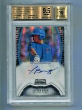 2011 Bowman Sterling  JAVIER BAEZ  Black Refractor Autograph /25 TIGERS  BGS 9.5
