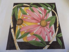 HAND PAINTED GARDEN FLORAL WITH BLACK BOARDER A