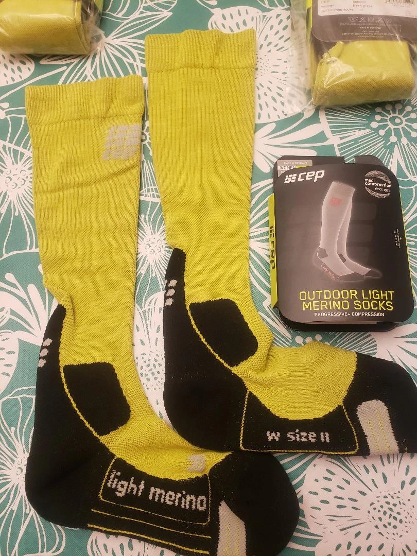 CEP Women's Full Tall Long Outdoor Green Light Merino Socks Pick Size