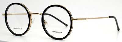 GIGI STUDIOS Delta 8042/1 Black Gold Womens Round Eyeglasses 45-23-140 B:42