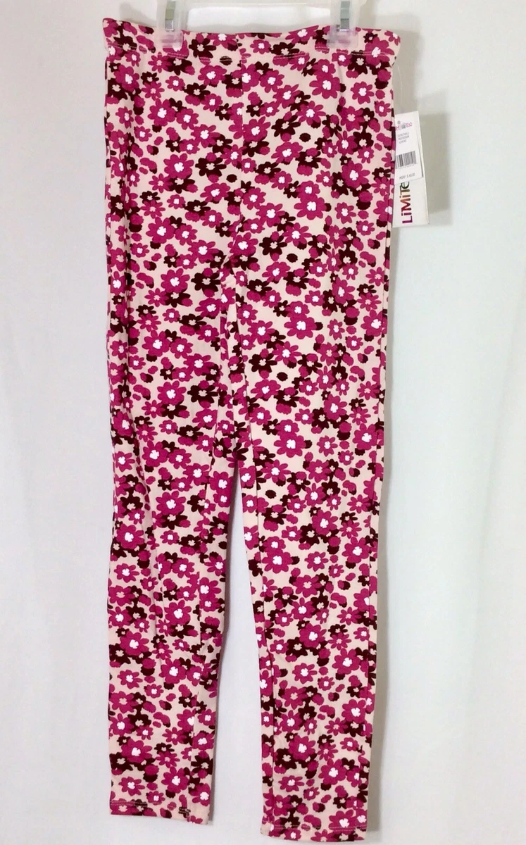 **NWT** Limited Too Girls Leggings SIZE L (14/16) Pink Floral Print