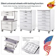 AZDENT Dental Mobile Storage Cabinet Medical Tool Cart Trolley with 3/4/5Drawers