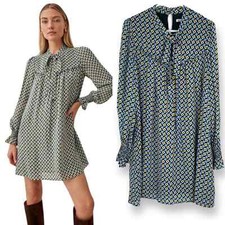 REFORMATION Cyril green mosaic mod mini dress