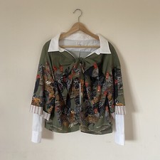 Stella Jean | Chicken Print Cropped Jacket W/ Big Bow & Mock Shirt Layer | It 42