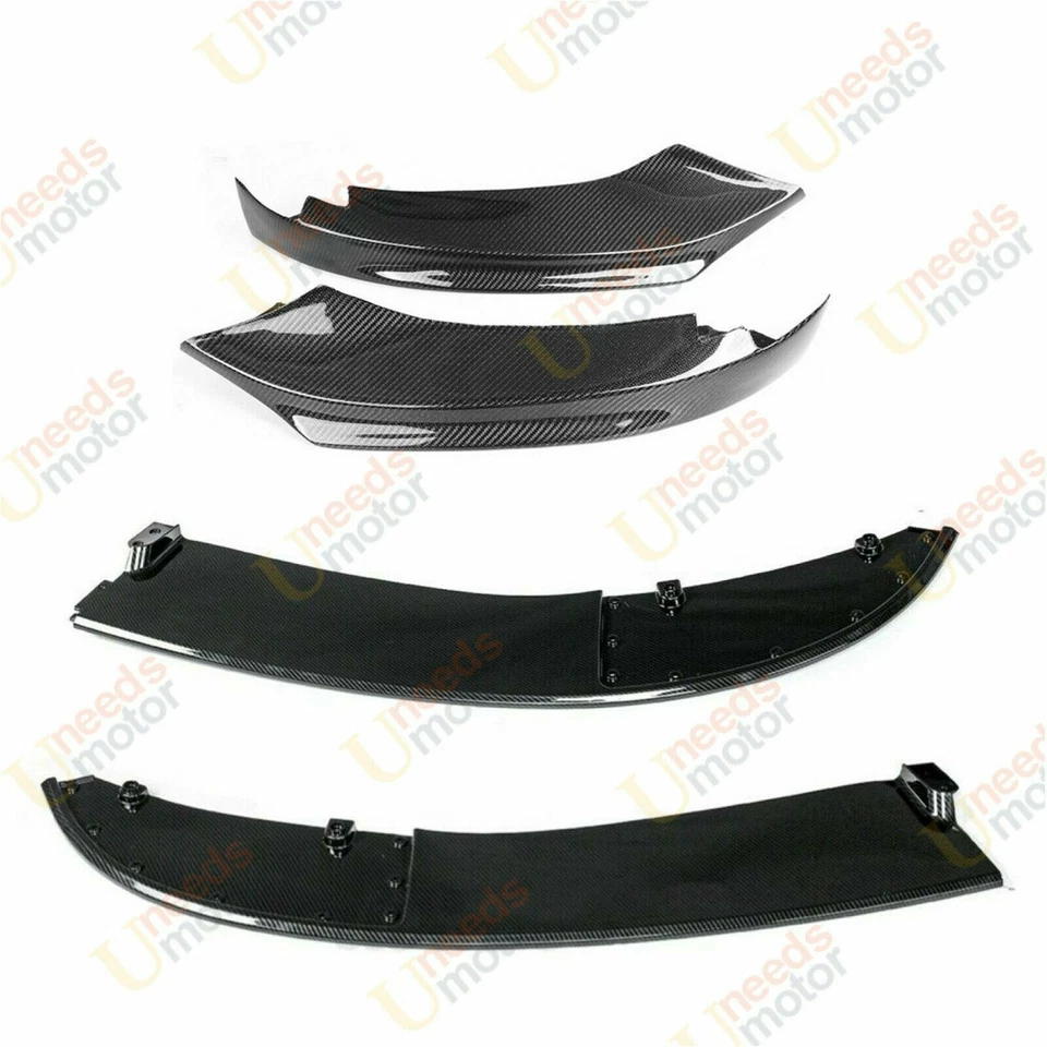 Se adapta a BMW 14-20 F32 F33 F36 4 Series M Sport Spoiler de labio frontal con estampado de fibra de carbono Foto 2 de 4