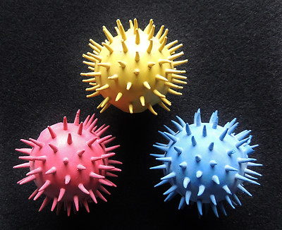 2" 100% Natural Rubber Spikey/Spiked Ball w/ Bell Cat Play Chase Fun Toy  Jeffers | eBay