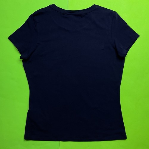 New GUESS Los Angeles Women’s Short Sleeve T-Shirt LARGE Navy Blue w/Gold - Picture 2 of 12