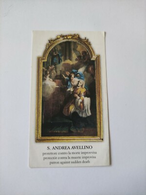Andrea Avellino, Beschützer für plötzliche Todesfälle, Heiliges Gebet Holy Card