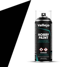 Vallejo 28.012 Black Solvent-Based Acrylic Primer 400ml Spray