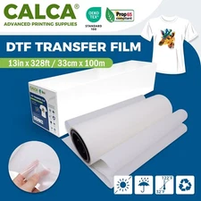 CALCA 13in x 328ft Direct to Film Transfer Film Roll - Warm Peel Double - Sided