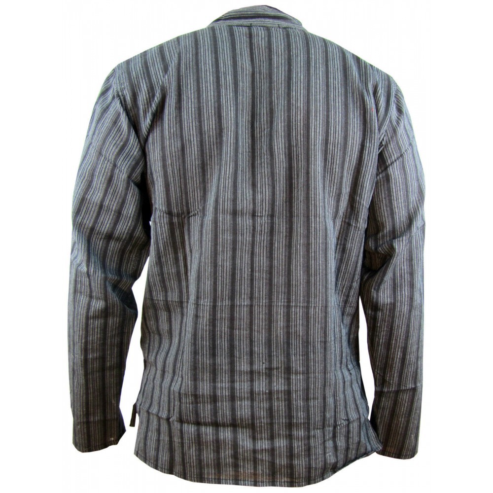 Camicia Boho Hippie Bianca Con Ricami Neri Anni '70 | Millesime Collection - Foto 13