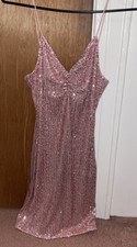 fashion nova dress xs pink sparkly bodycon mini
