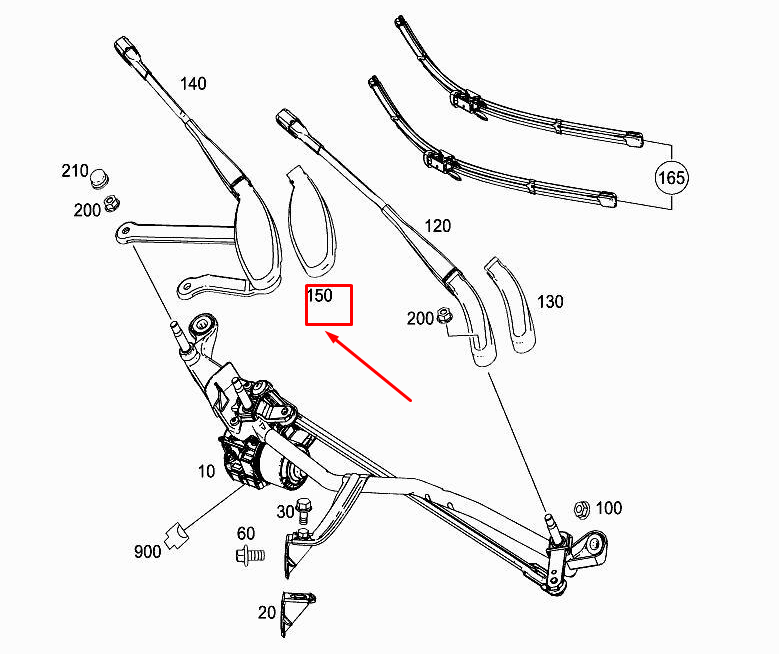 MERCEDES-BENZ GLC X253 Wischergelenkabdeckung vorne rechts A2058240219