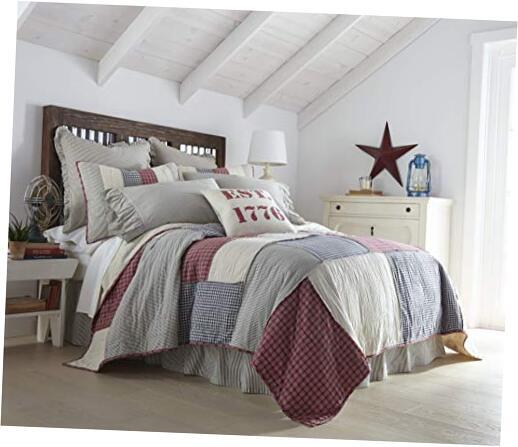 Hatteras Patch Patchwork Flax Cotton Linen Blend Bedding Pre California King