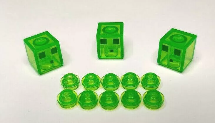 Lego Minecraft Slimes Set of 3 Mini Slime Cubes Heads - 21240