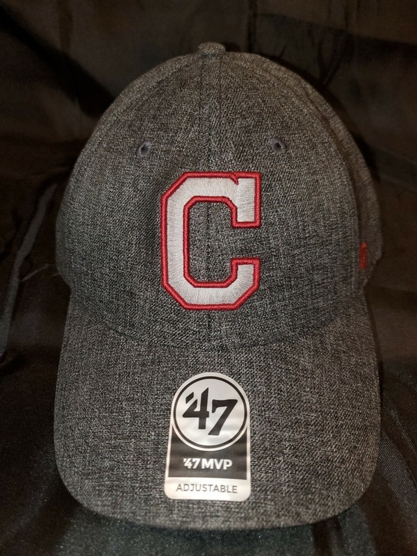 MLB CLEVELAND INDIANS 47 FLECKED MVP CHARCOAL STRAPBACK MENS HAT NEW AUCTION