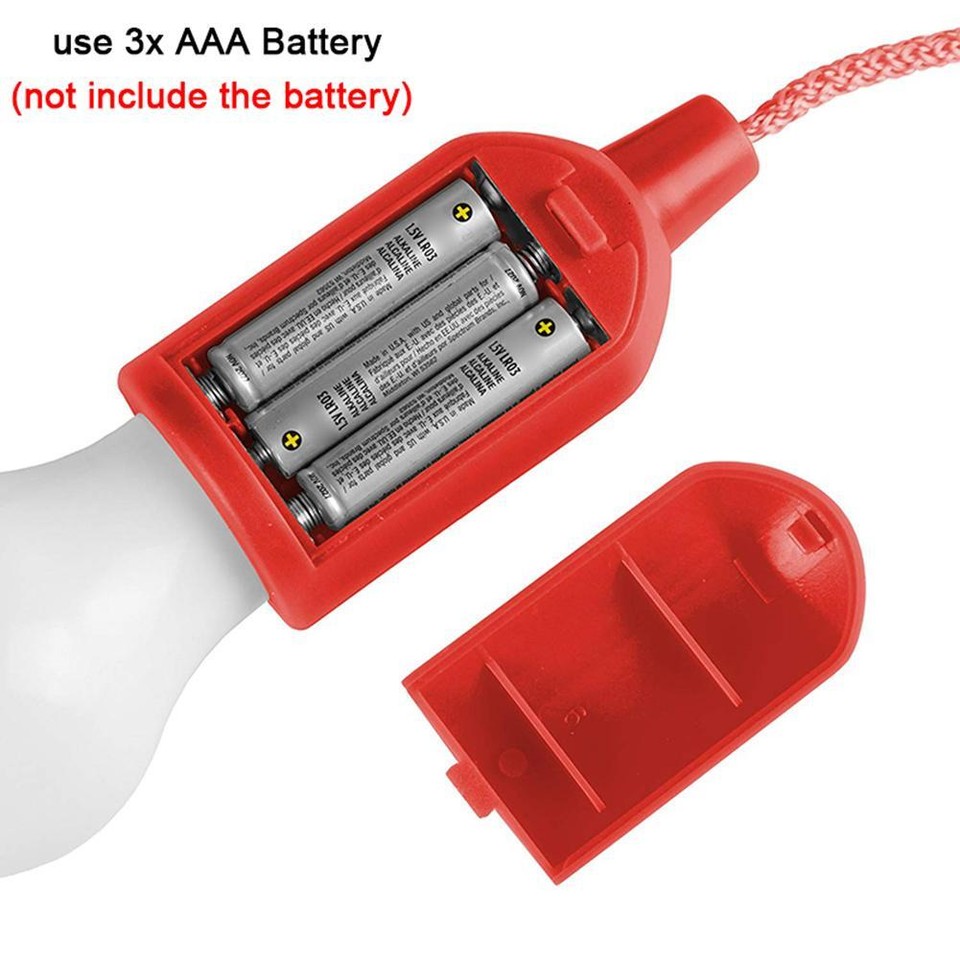 Outdoor Camping Colorful Pull Cord Bulb Battery Powered LED Hanging