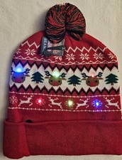 Christmas LED Light Up Beanie With Pom Pom
