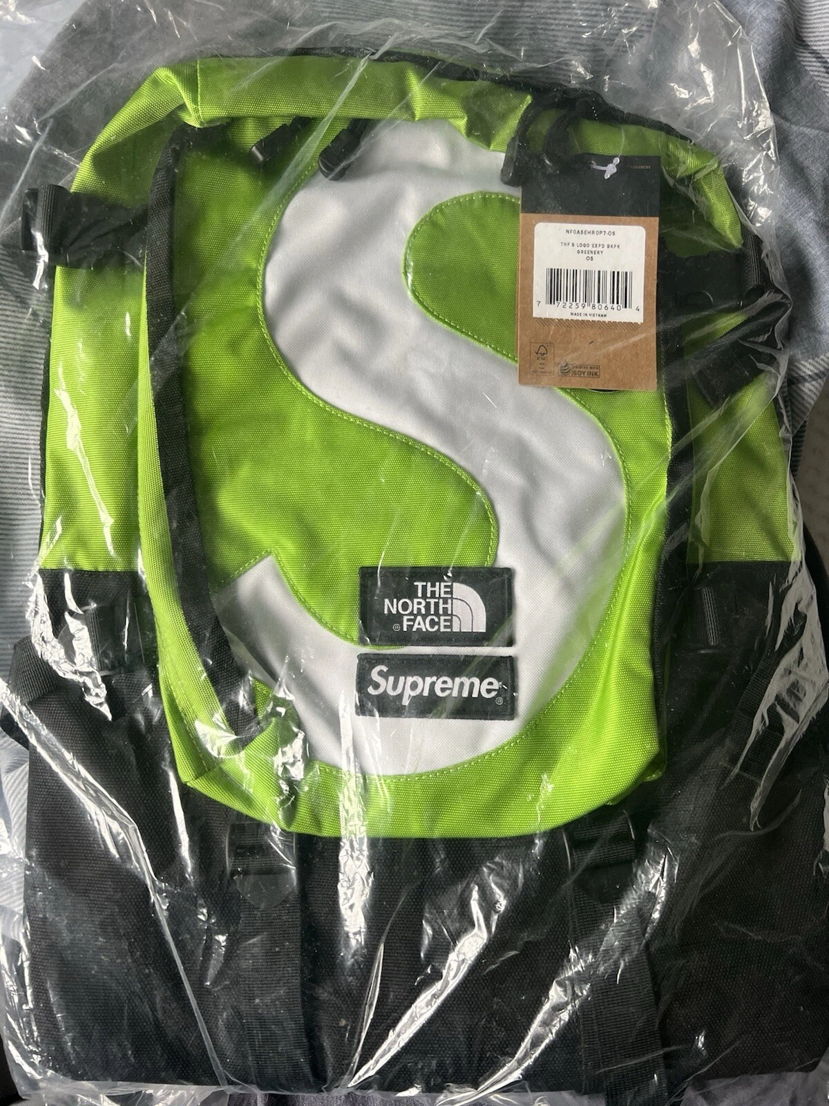 Sac à dos Supreme X The North Face S Logo Expedition   Vert   Neuf avec étiquette