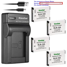 Kastar Battery Slim Charger for Samsung SLB-10A Samsung PL70 SL102 SL202 Camera