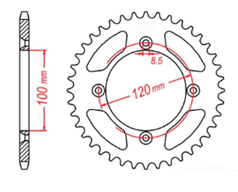Pignon arrière 48 dents Suzuki RM 85 pour restaurer la transmission d'origine