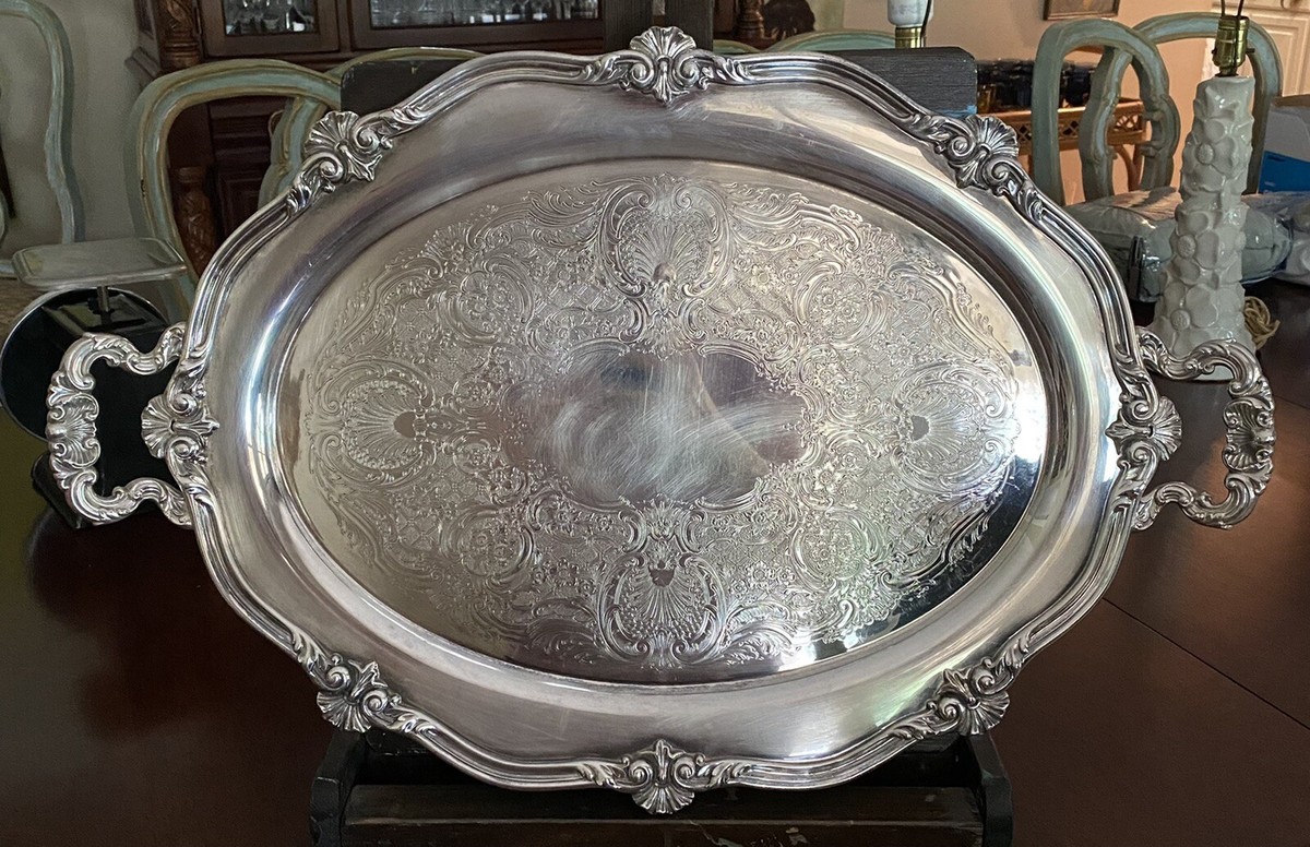 Large Reed & Barton Silver Plate Regent Waiter Butler Tray Platter