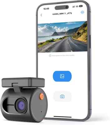 Winzige Dashcam, KAWA 1296P QHD Mini Dashcam Auto - WDR/3D DNR Mit Super Nachtsi