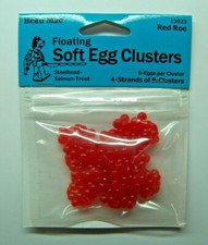 Beau Mac Floating Soft Egg Strands Cluster Red Roe Steelhead/Salmon/Trout #13023