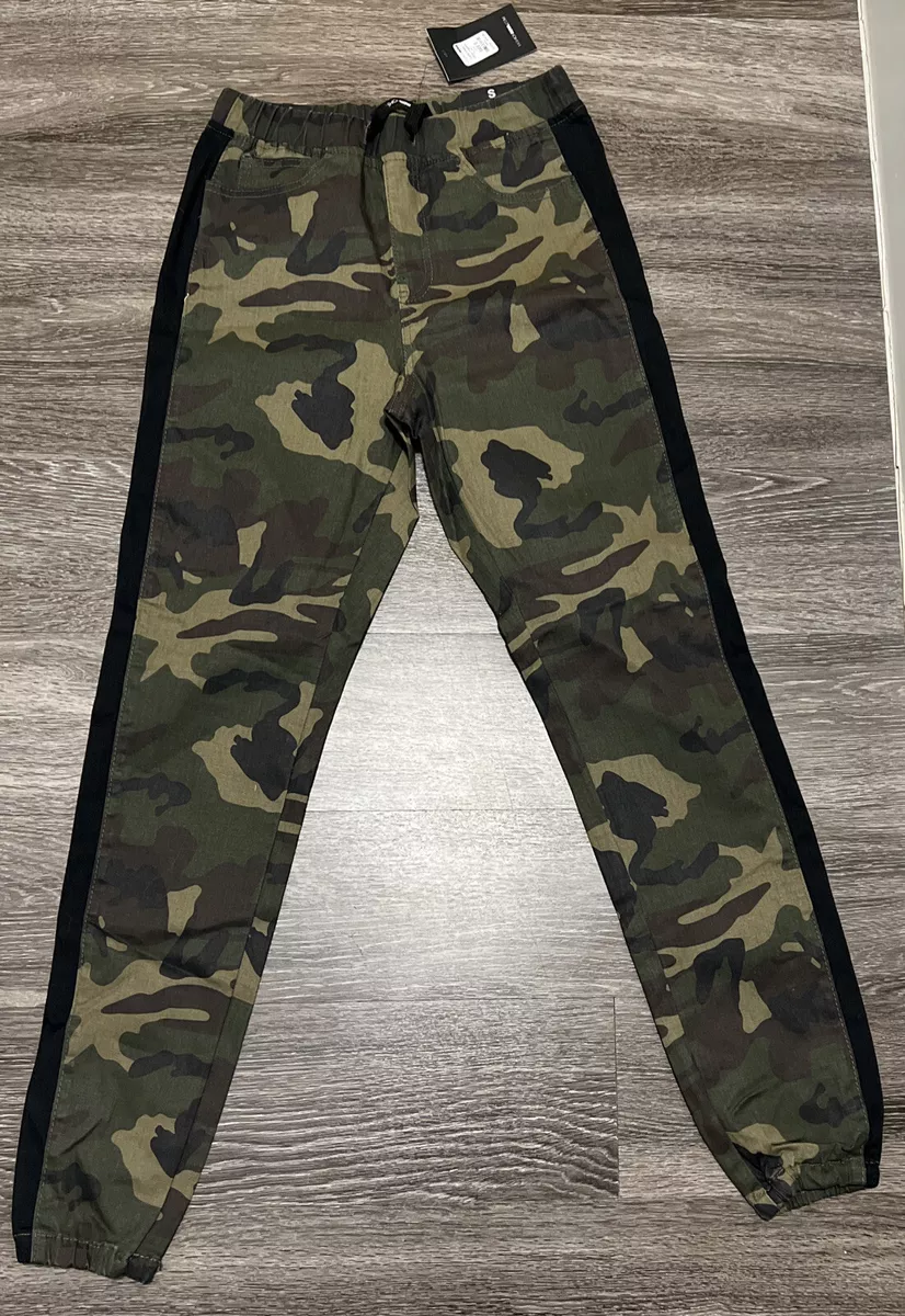New Fashion Nova Womens Small Green Camo Cadet Kasey Cargo Jogger Pants w tags