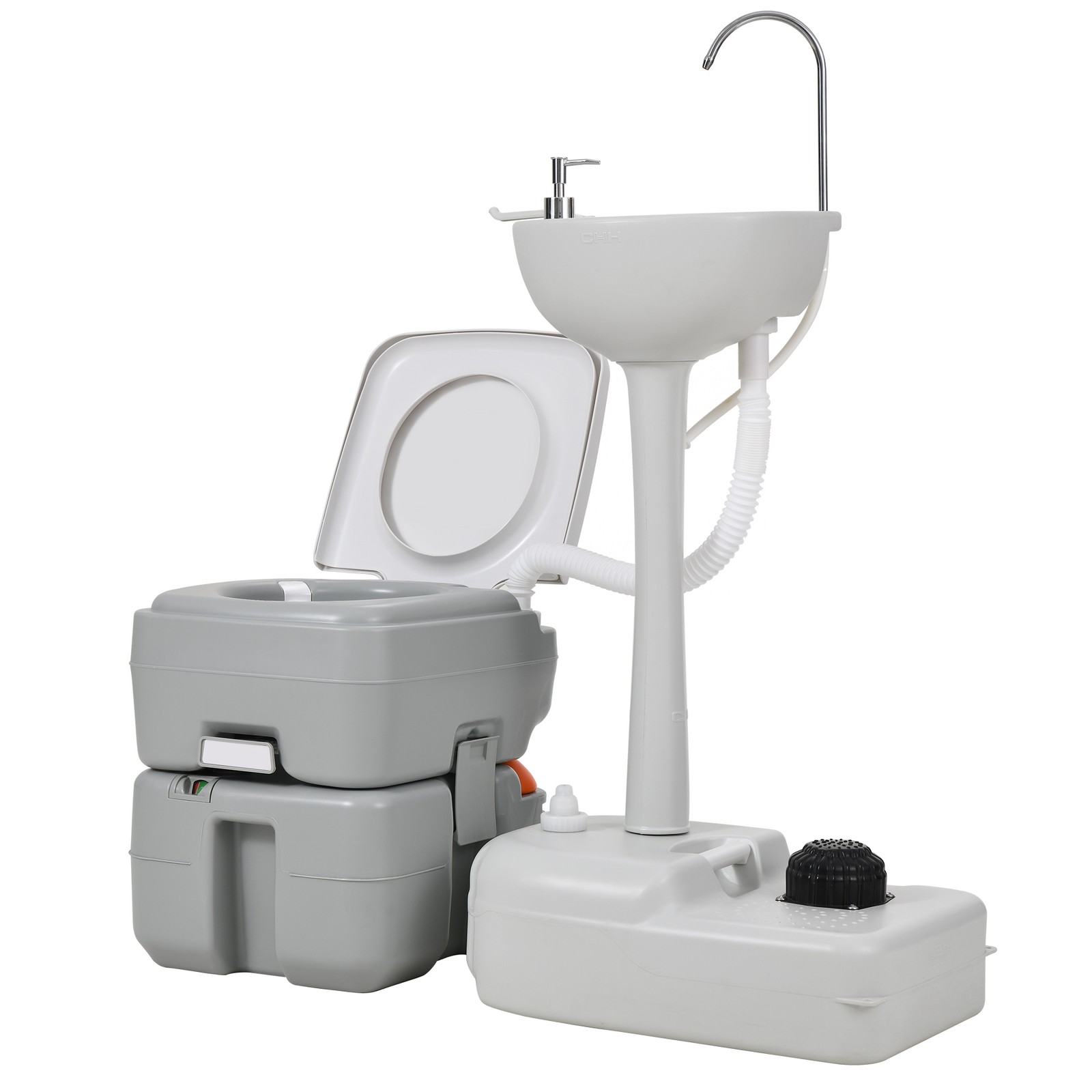 5.3G Portable Toilet w/17L Portable Sink Station RV Travel Outdoor Camping Trip