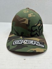 Fox Racing Hat Cap Teens One Size Green Camo Stretch Flexfit Outdoor Sports