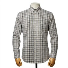 Burberry London Plaid Check Dress Shirt 100 Cotton Made in USA Men's Size Large