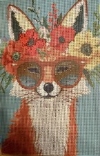 Fox with Flower Hat Diamond Painting Craft Kit-size 7.8x11.8  Stretched on frame