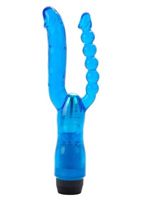 CalExotics Dual Penetrator Vibrator Blue Phthalatfrei PVC Blau Damen Anus Vagina