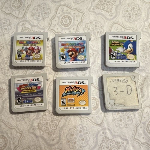 Nintendo 3DS Mario Party Sonic Kirby Game Cartridge Lot NTSC-U/C