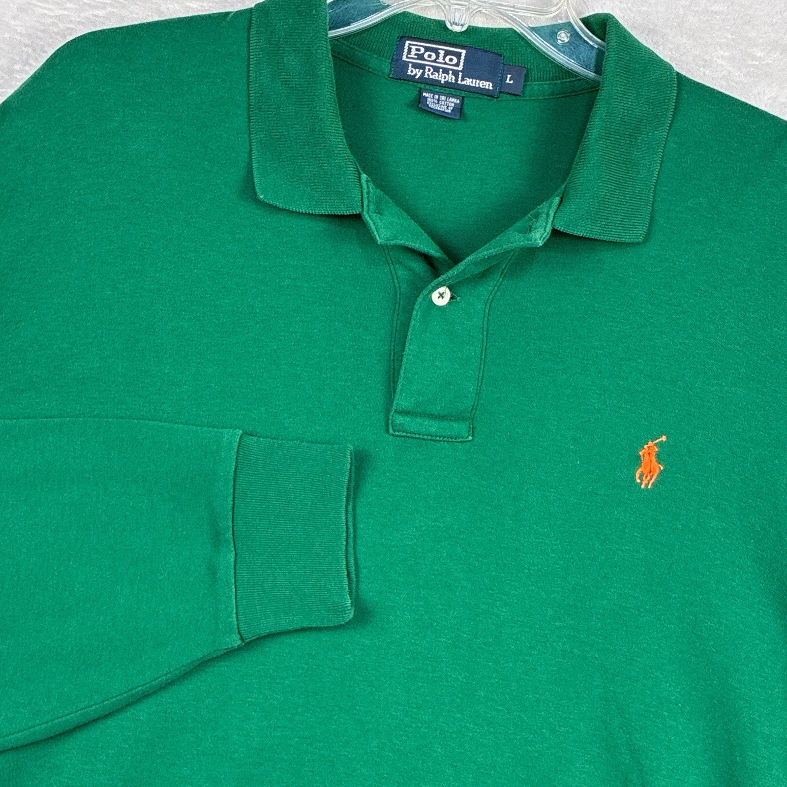 Polo Ralph Lauren vintage uomo L verde arancione pony preppy papà camicia classica anni 80