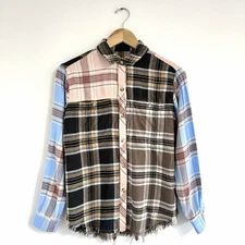 Rails Brando Top in Chelsea Plaid patchwork multicolored print Sz XS