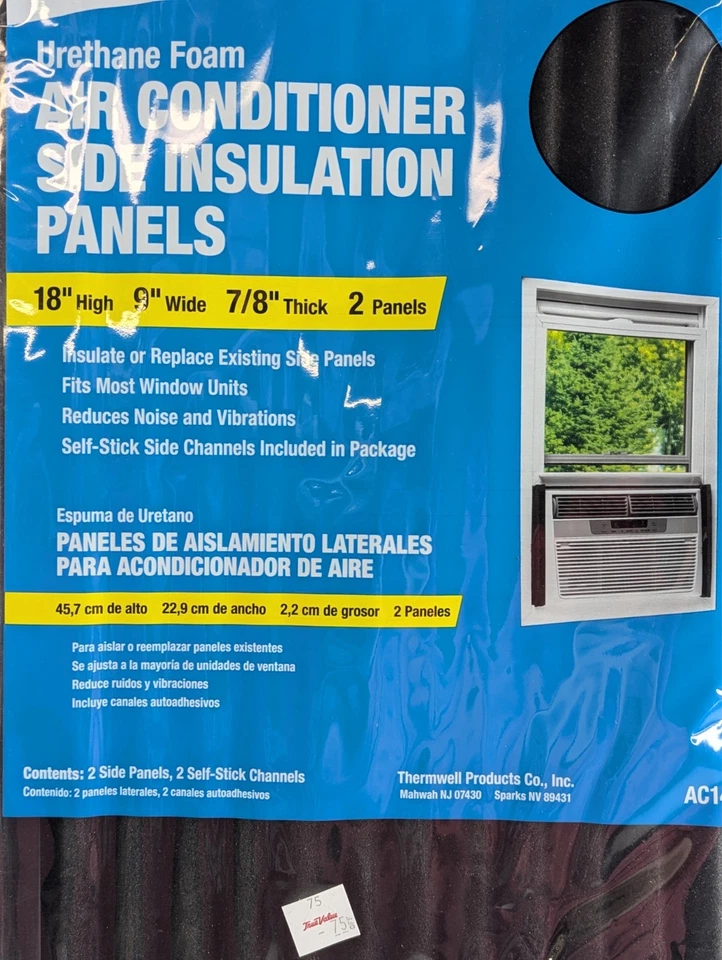 Paneles aislantes laterales de espuma para aire acondicionado y ventana 18 x 9 x 7/8 AC-207 Foto 2 de 4