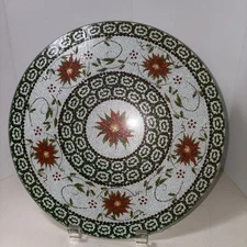 Temptations Classic 11” Tempered Glass Poinsettias Tray Trivet