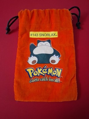 Pokémon Toybiz #143 Snorlax Marble Bag  With Drawstring.  No Marbles