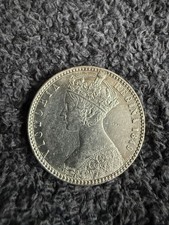 1849 Victoria Godless Florin Brilliant Coin