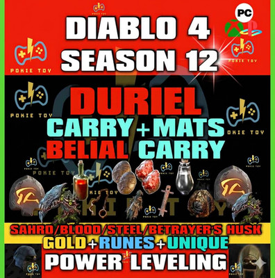  DIABLO 4 SEASON 12 Season of Slaughter POWER LEVEL GOLD RUNES 