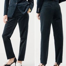 J. Crew Kate Full Length Straight Leg Pants 4 black stretch velvet trousers