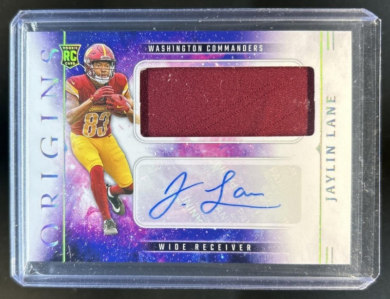 2025 Panini Origins Jaylin Lane Rookie Jumbo Jersey Auto RC #RJJ-JLE Commanders