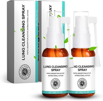 Lungenreinigungsspray, 2 Stück Herbal Lung Spray, Reinigungsspray, Lung Clean...