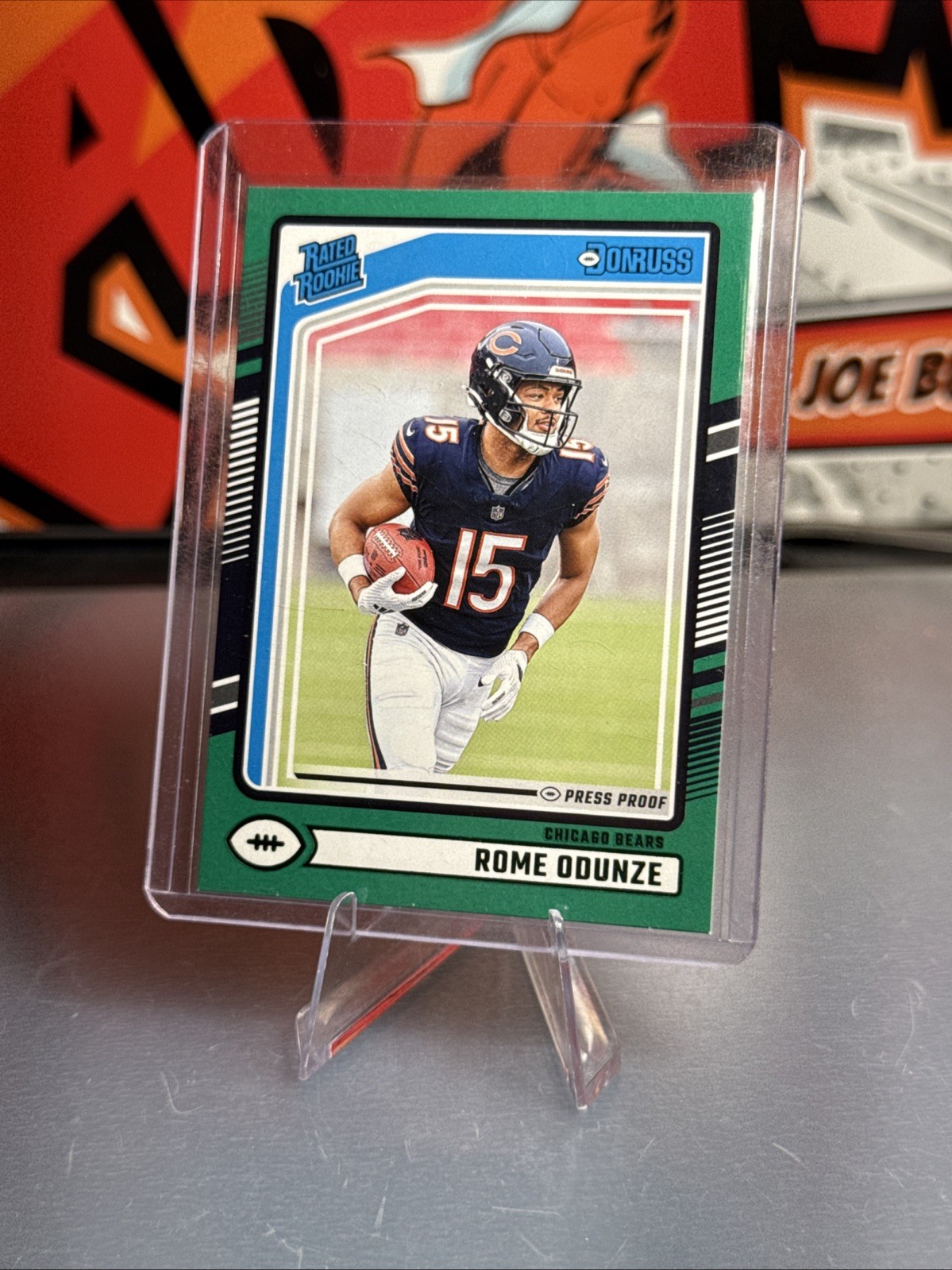 2024 Panini Donruss Football Rome Odunze Green Press Proof Rated Rookie