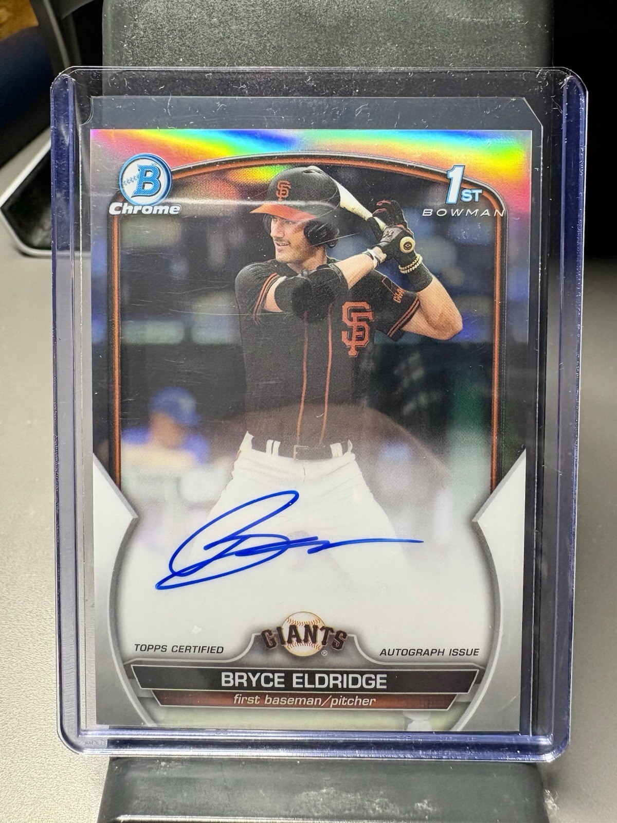 Bryce Eldridge 2023 Bowman Chrome 1st Auto Refractor /499 Giants CDA-BE