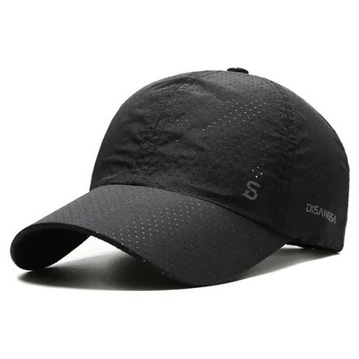 Herren Quick Dry Laufmütze leicht atmungsaktiv Sonnenhut Outdoor schwarz