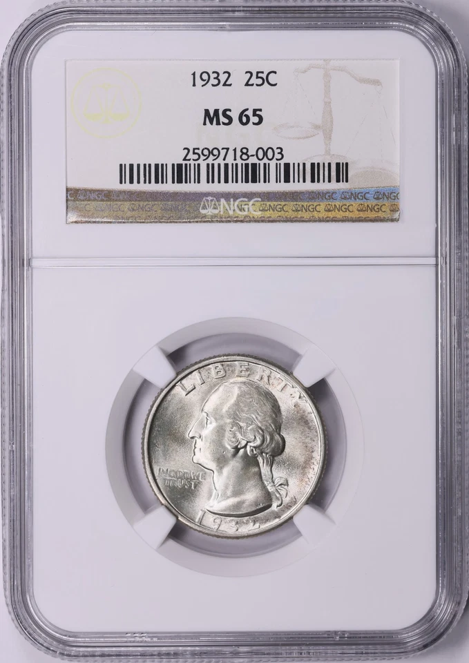 1932 Washington Quarter NGC MS65 - Imagem 2 de 3
