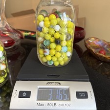 3lbs Vintage glass Marbles In Ball Mason Jar with 3 shooters